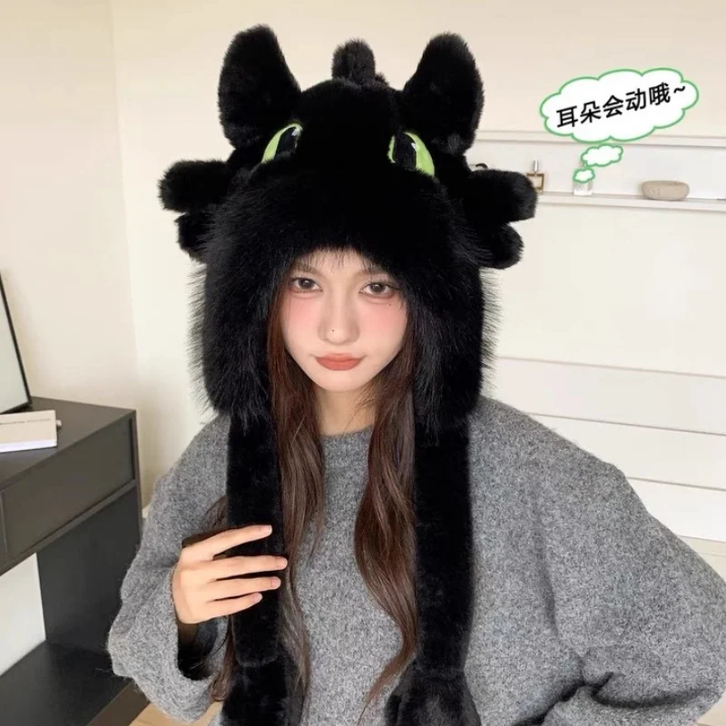 

В наличии Беззубые плюшевые шапки для мужчин и женщин, зимнее тепло, ночной огненный дракон, Taming Expert, защита для ушей, которые можно перемещать