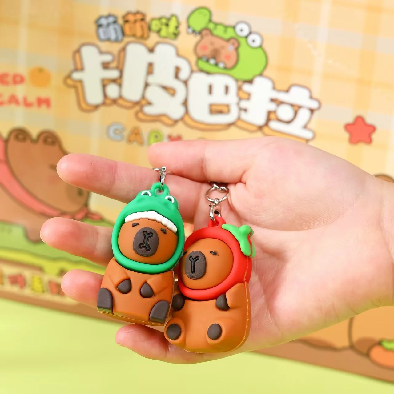 

@*24pcs Capybara Figure Blind Box Anime Capibara Figures Doll Keychain Pendant Decoration Toy For Children ChristmasGift