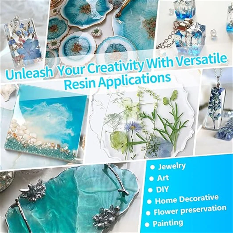 Imagem -02 - Prémio Limpar Kit Resina Epóxi Fundição e Revestimento para Rio Tops de Mesa Fundição de Arte Projetos Jóias Faça Você Mesmo Tumbler Artesanato Moldes