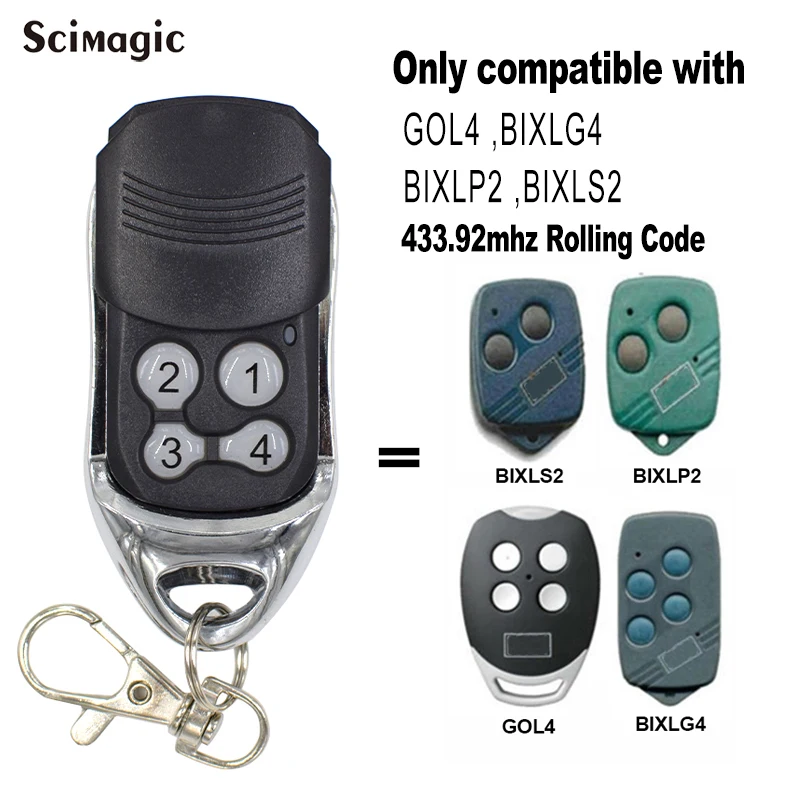 DITEC Smart garage door remote control Ditec GOL4 BIXLS2 BIXLP2 BIXLG4 433.92MHz Rolling Code Transmitter
