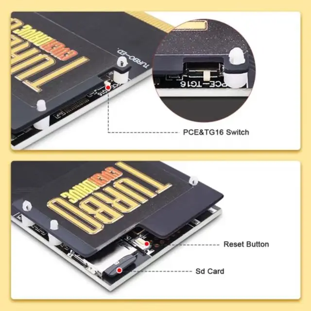 500 IN1 PCE محرك الكمبيوتر وحدة التحكم بطاقة الألعاب توربو أو RGBS بطاقة فيديو الداعم RGBS إشارة إخراج الصوت