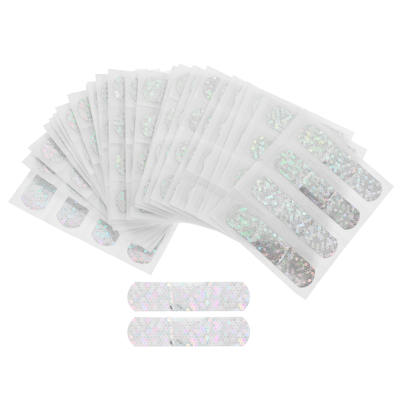 

100pcs Flash Bandages Care Stickers PVC Breathable Wound Wound Protector Sticker Protective Tape Small Glitter