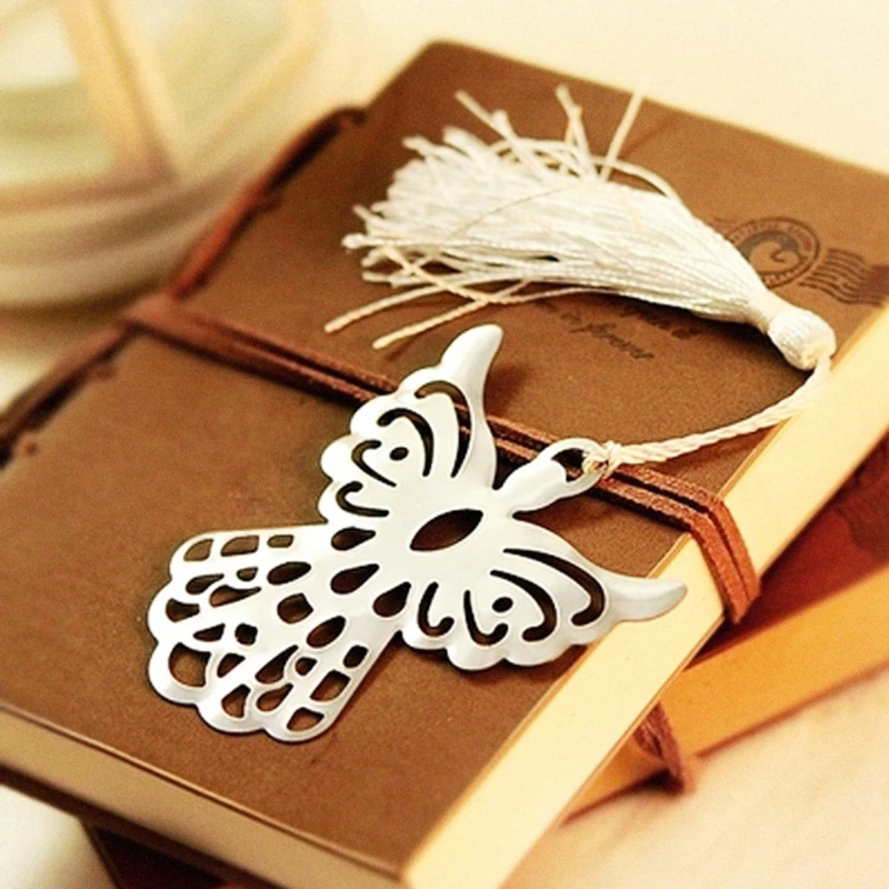 10Pcs for Creative Angel Bookmarks Set Exquisite Hollow-out Metal Bookmark Book Page Divider Student Teacher Gift Suppli