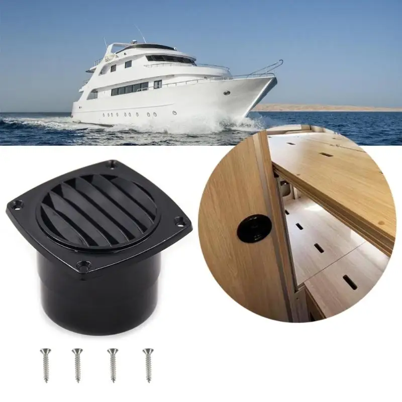 

31BC Air Outlet Boat Vent Ducting Ventilation Air Vent Louvered Grille Hose Vent Air Hose Thru Vent with Mounting Screws