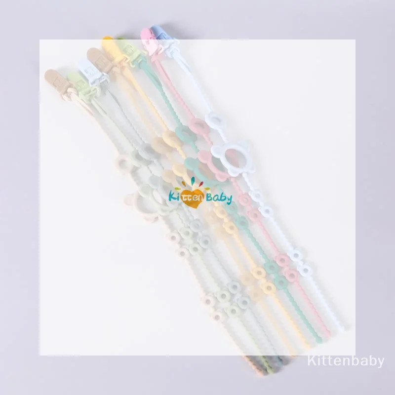 Silicone Anti Fall Teether Chain Baby Teething Stick Toy Anti Loss Rope Soother Pacifier Accessories