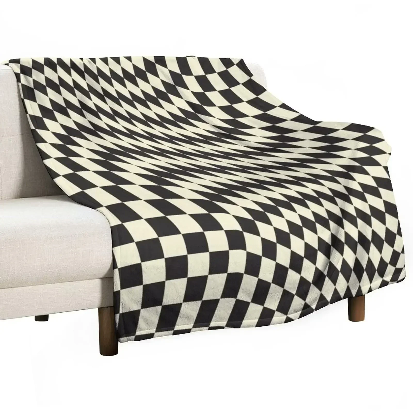 LSG Distorted Checkered Throw Blanket Bed Custom Blankets