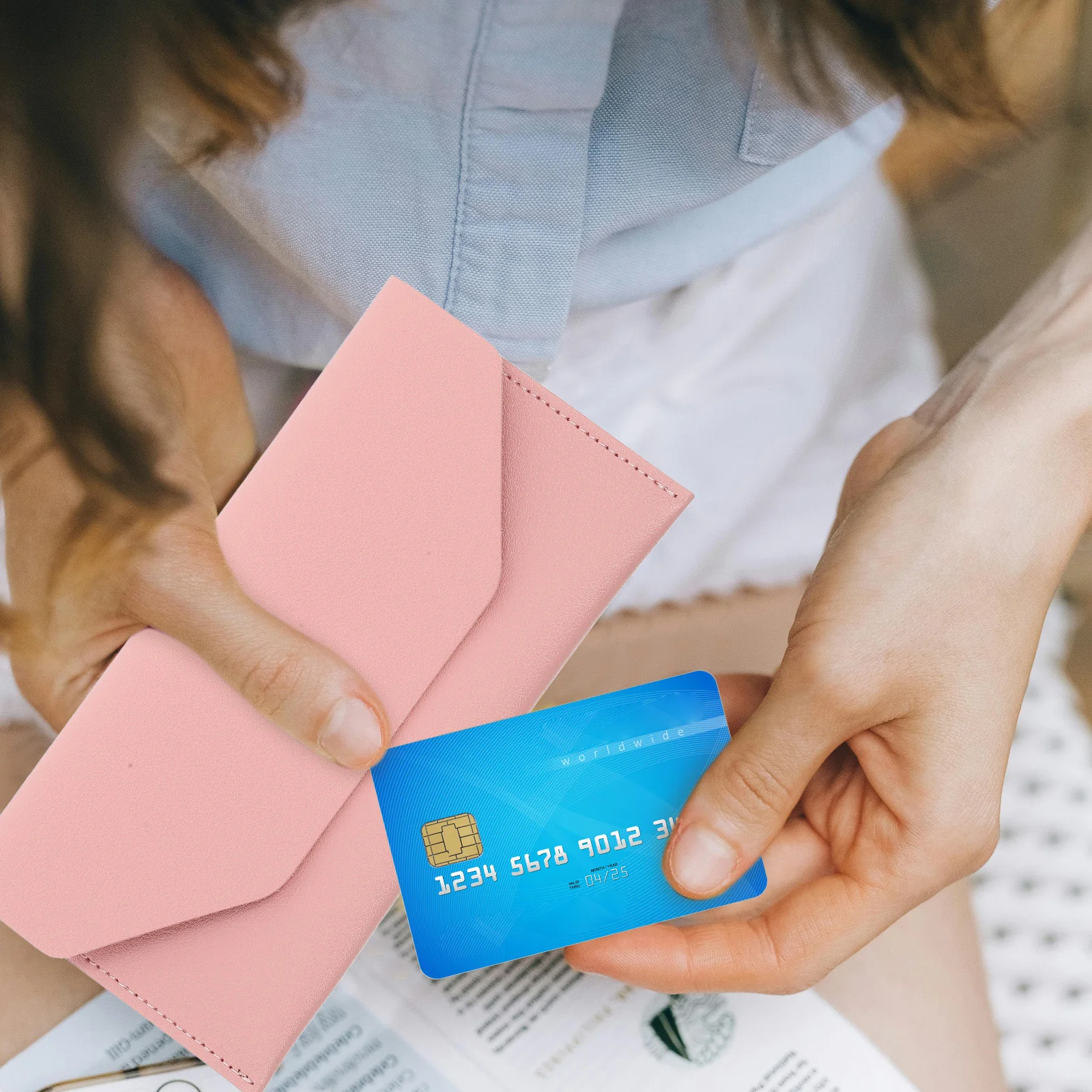 

Storage Envelope Business Card Holder Certificate Holders Water Proof Pink Travel Documents