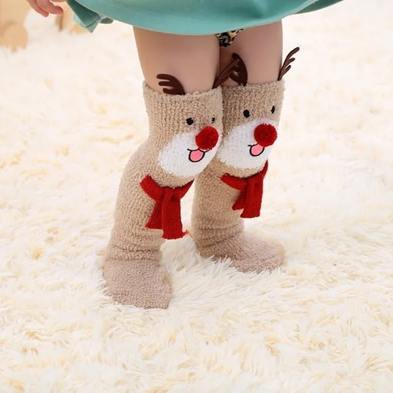 

Floor Socks Knee Pads Leg High Tube Long Sock Baby Over Knee Thigh Loose Sleep Stockings Christmas Padded
