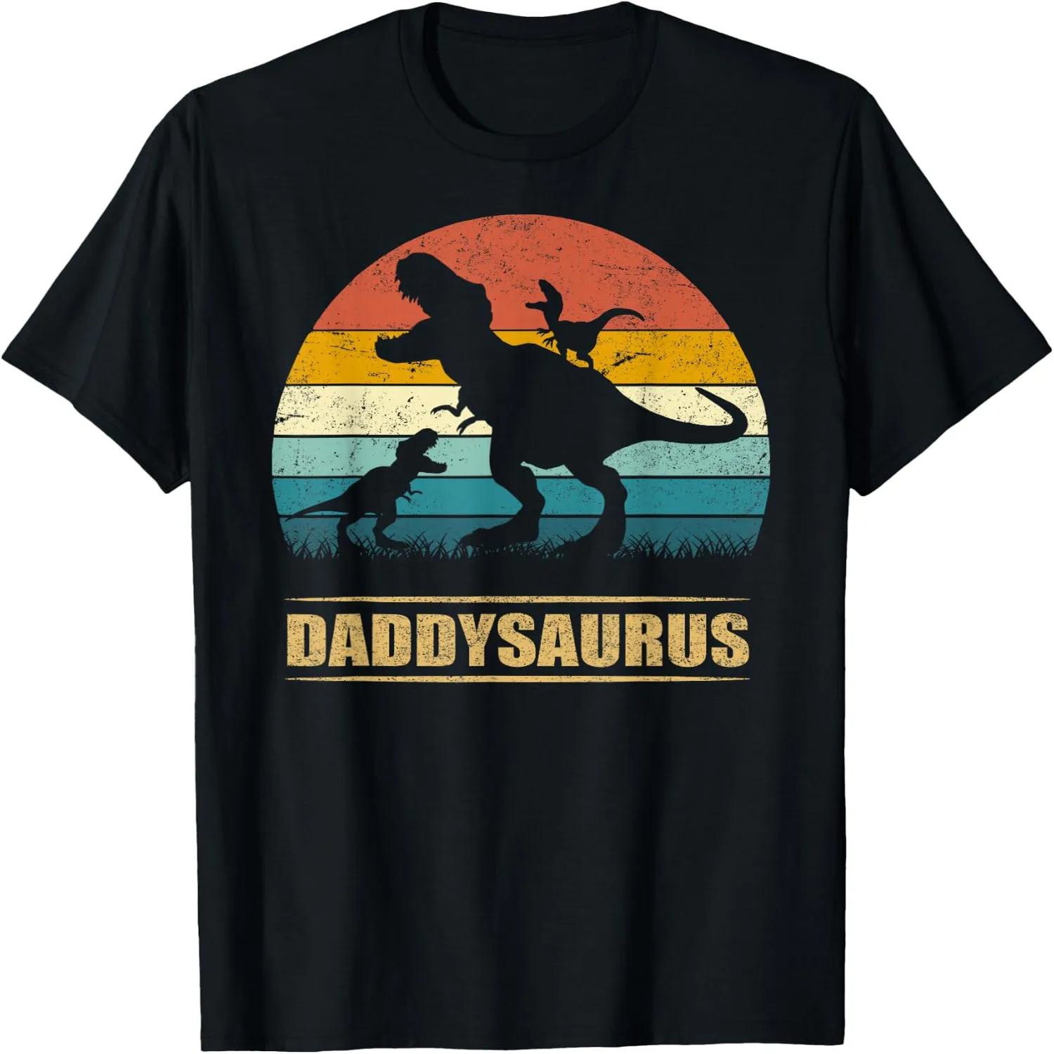 Daddy Dinosaur Daddysaurus 2 Two Kids Funny Father's Day dad T-Shirt Unisex t-shirt, 100% cotton tee,