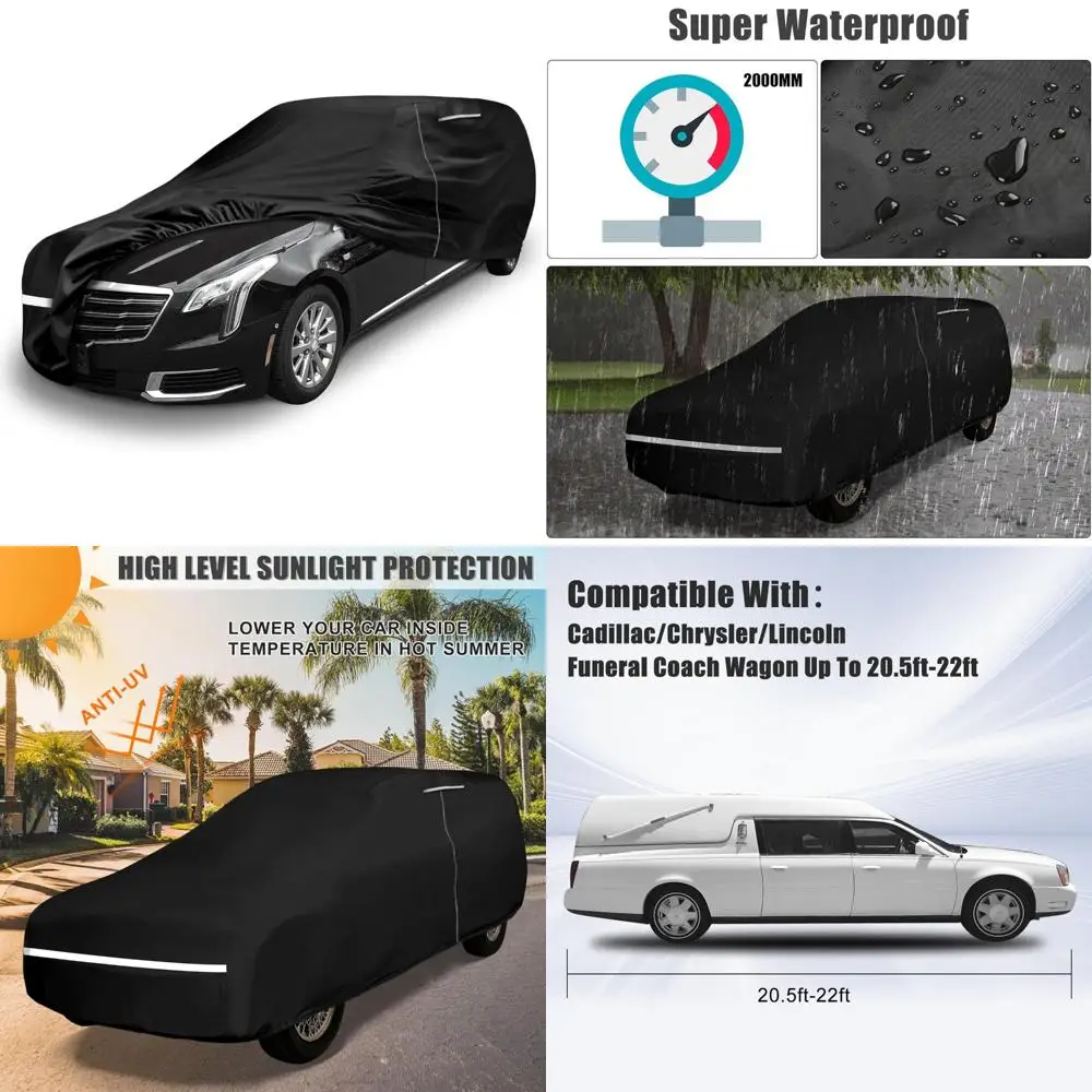 غطاء سيارة مقاوم للماء لجميع الأحوال الجوية لعربة الرسوع/المدرب الكبيرة، حماية متينة 300D #1