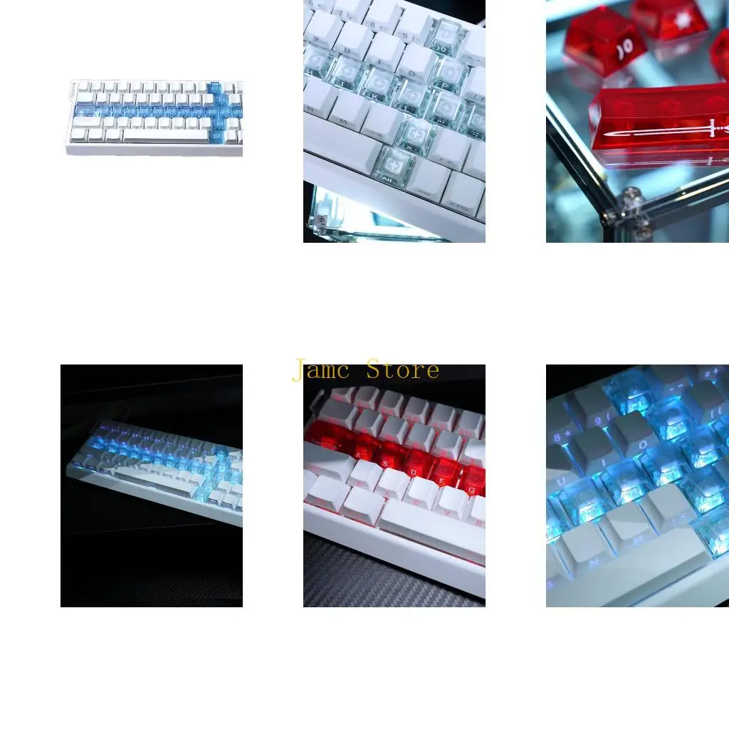 LX0B Orignal Profile Computer Keyboard Replacement Keycaps 19Pieces With Through Unique Design