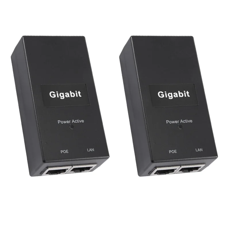 A37T-2X Gigabit POE Injector 10/100/1000Mbps/1G/2G Compatible IEEE802.3Af/At Passive Power Supply For POE Device EU Plug