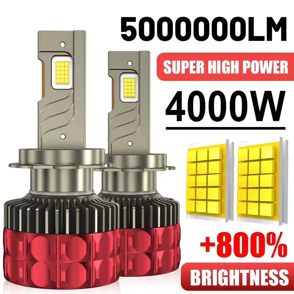 

4000W 5000000LM H7 H4 H11 Led Headlight High Power 9054 CSP Canbus H1 H8 9005 HB3 9006 HB4 9012 HIR2 Car Lights 3 copper pipes