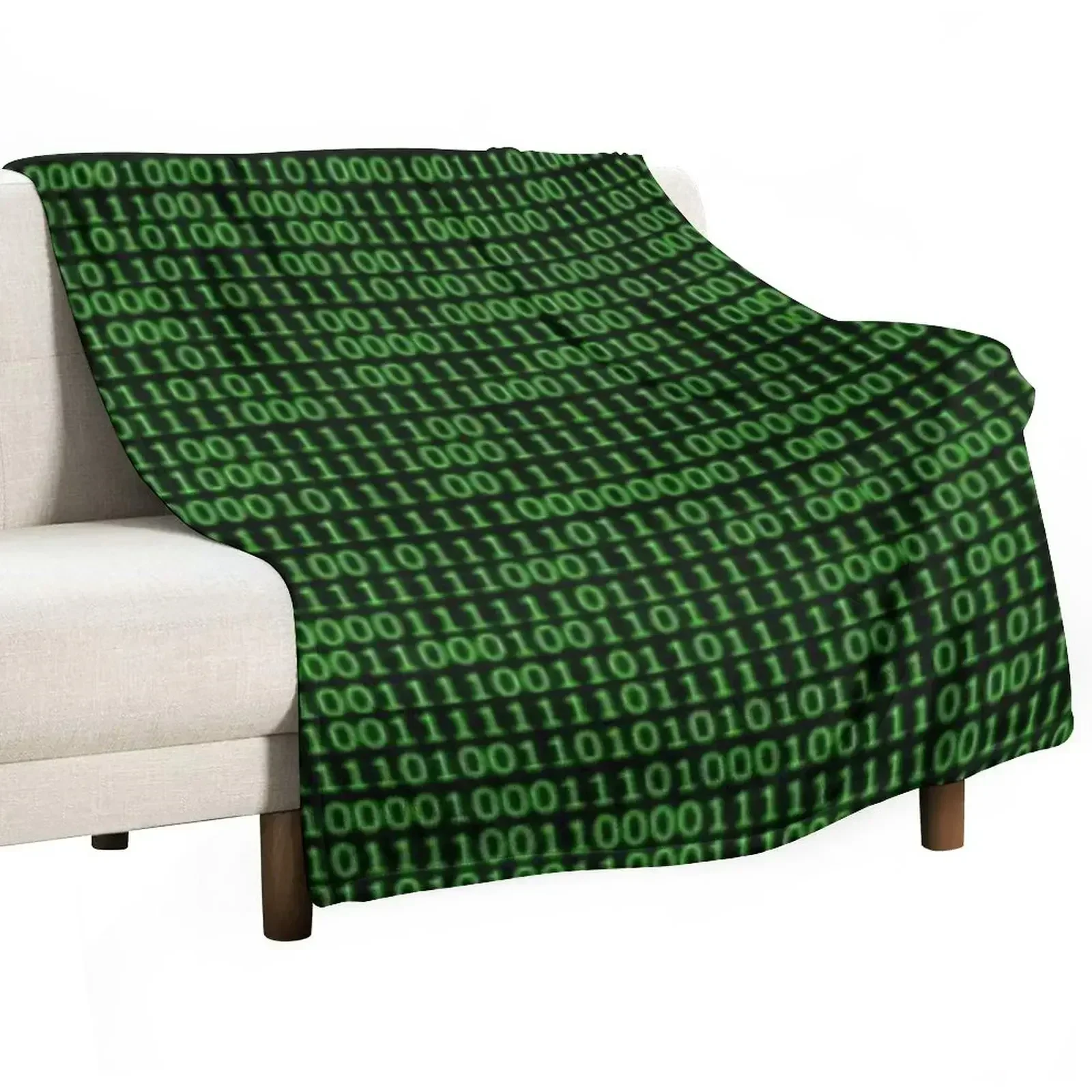 Binary Code Throw Blanket Cozy Sofa Blanket for TV Watching Napping
