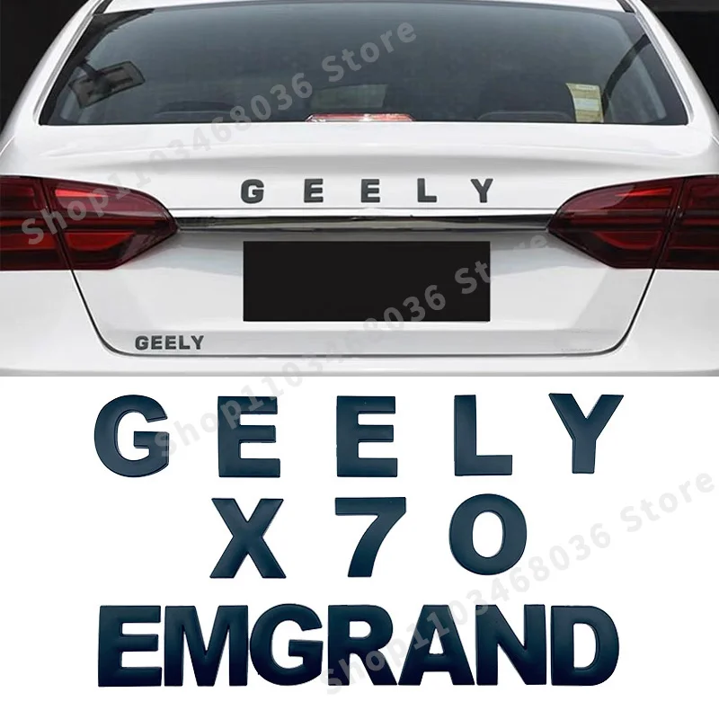 

3D Metal Car Front Hood Rear Trunk Emblem Badge Sticker For Geely X70 EMGRAND Geometry Coolray Aktie Letter Logo Accessories