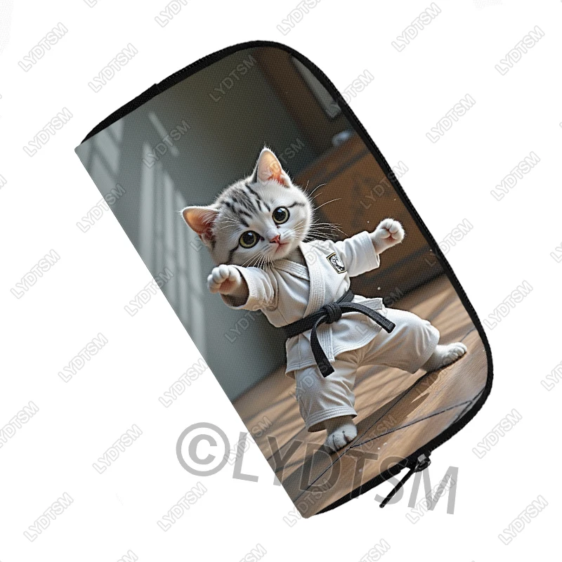 Taekwondo / Aikido rabbit Print Wallet Women ID Credit Card martial arts panda Purses Phone Holder Money Coin Bag Long Wallets