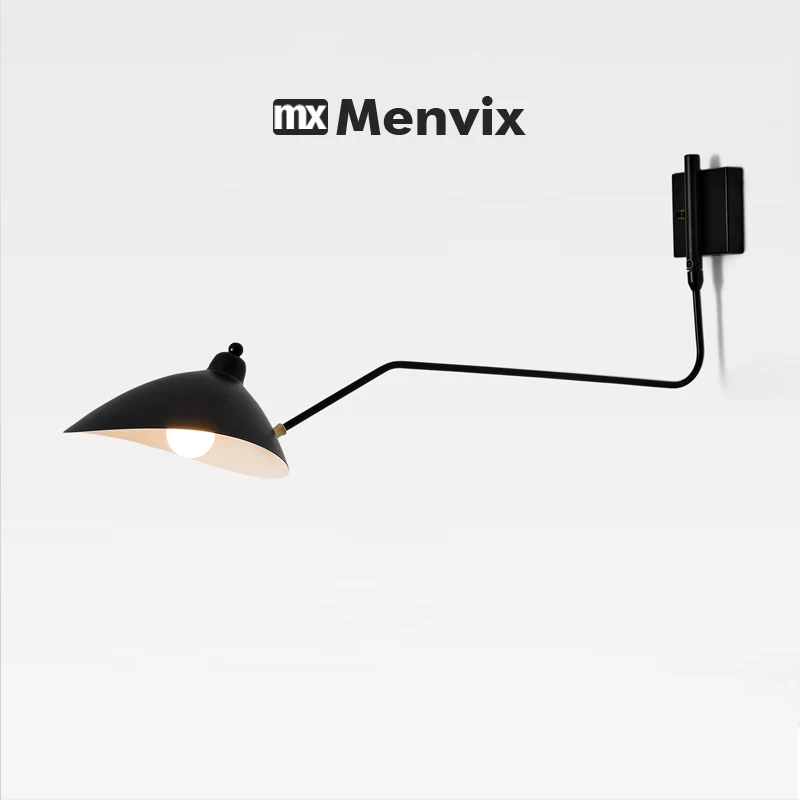 

Modern Swing Wall Lamps Loft Adjustable Head Wall Lights Surface Installation Reading Wall Sconces E27 Indoor Wall Lamp 85-260v