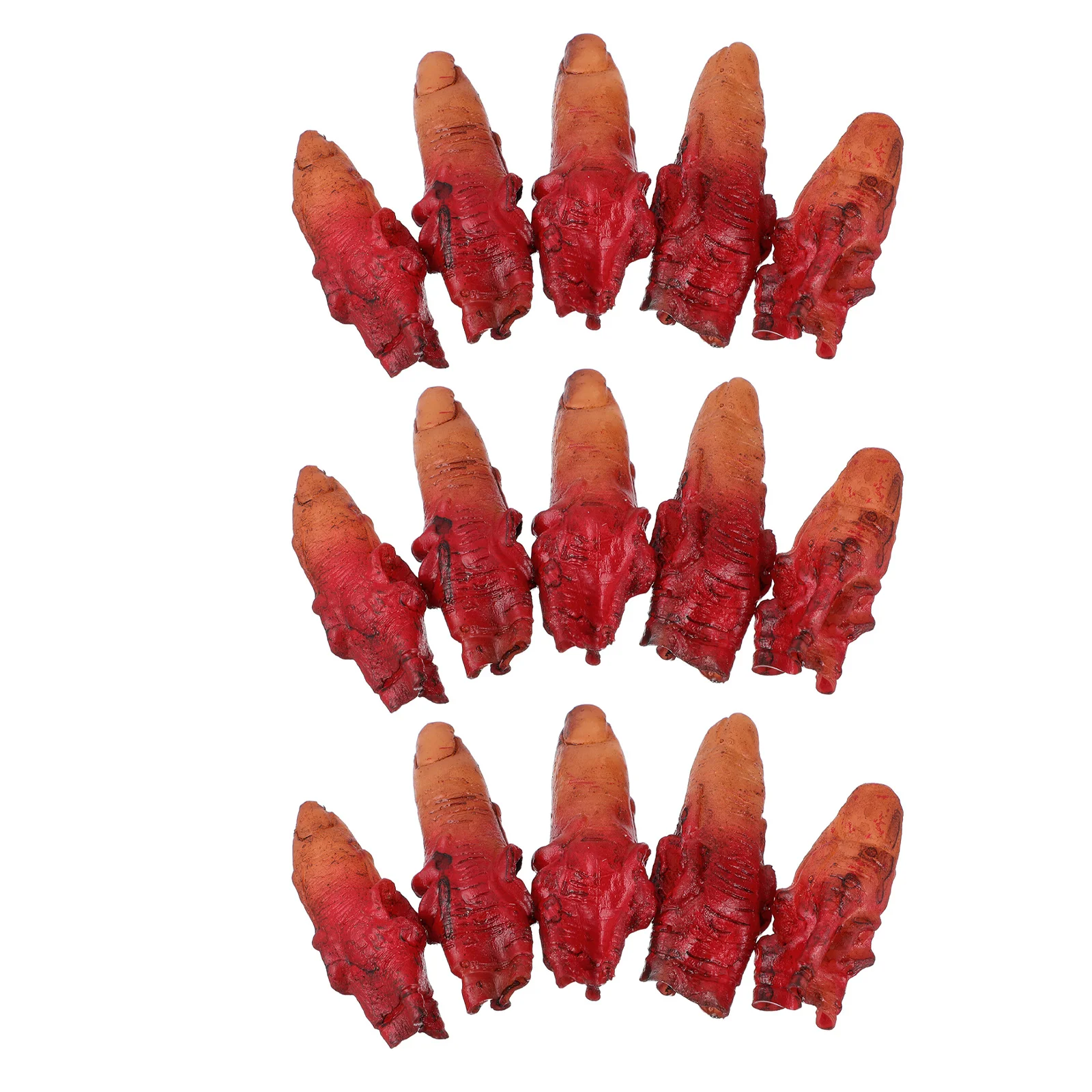 

4Sets Halloween Severed Fingers Realistic Fake Bloody Curved Plastic Prop for Halloween Cosplay Party Supplies