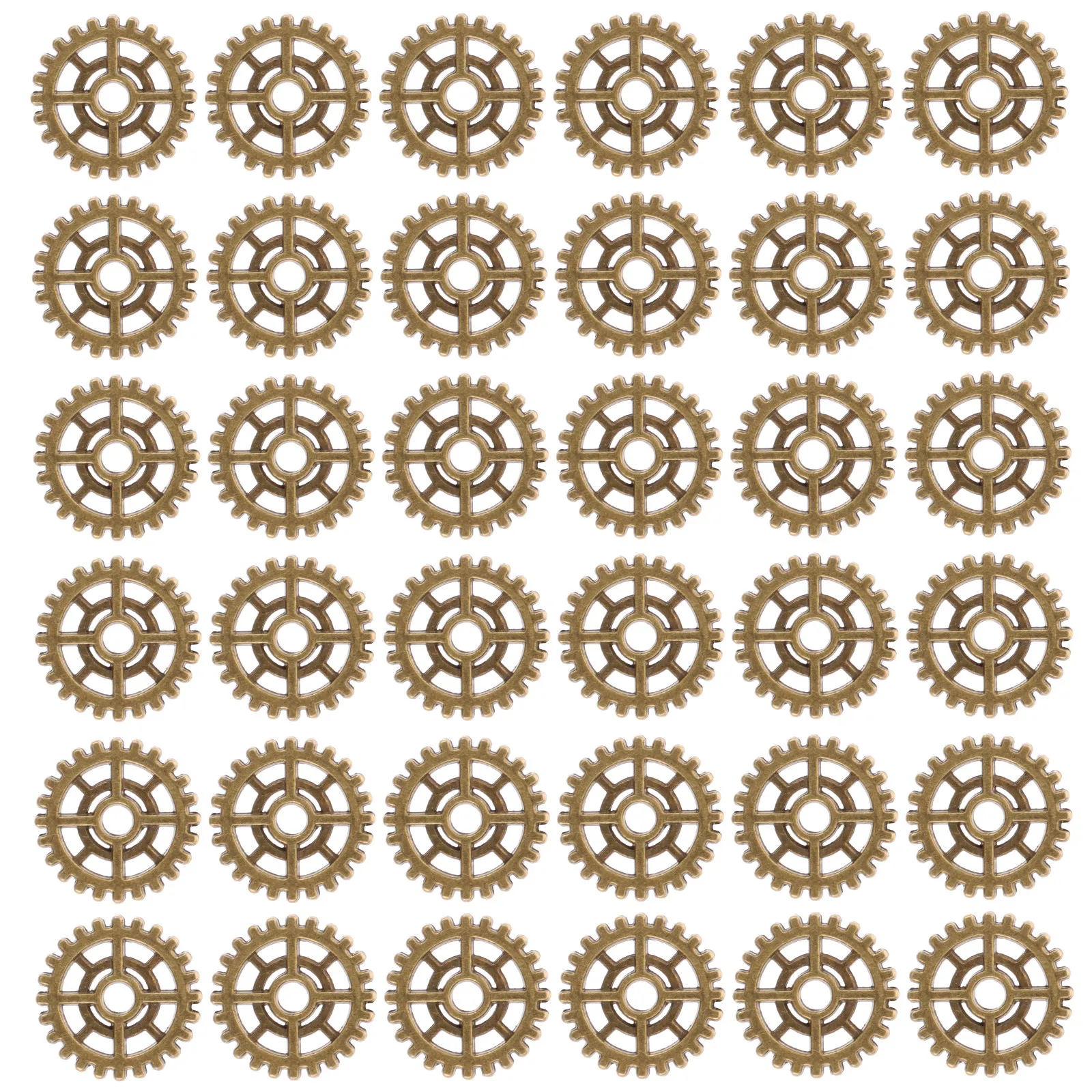 

50Pcs Vintage Gear Charms Round Alloy Wheels for DIY Steampunk Jewelry Pendant Craft Scrapbooking Decorative Embellishments