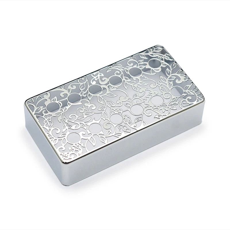2Pcs Carving Brass Pickup Covers/Lid/Shell/Top 70x39mm 6 Hole for Humbucker Thin Covers 50/52MM Gold/Chrome/Black 16.5mm