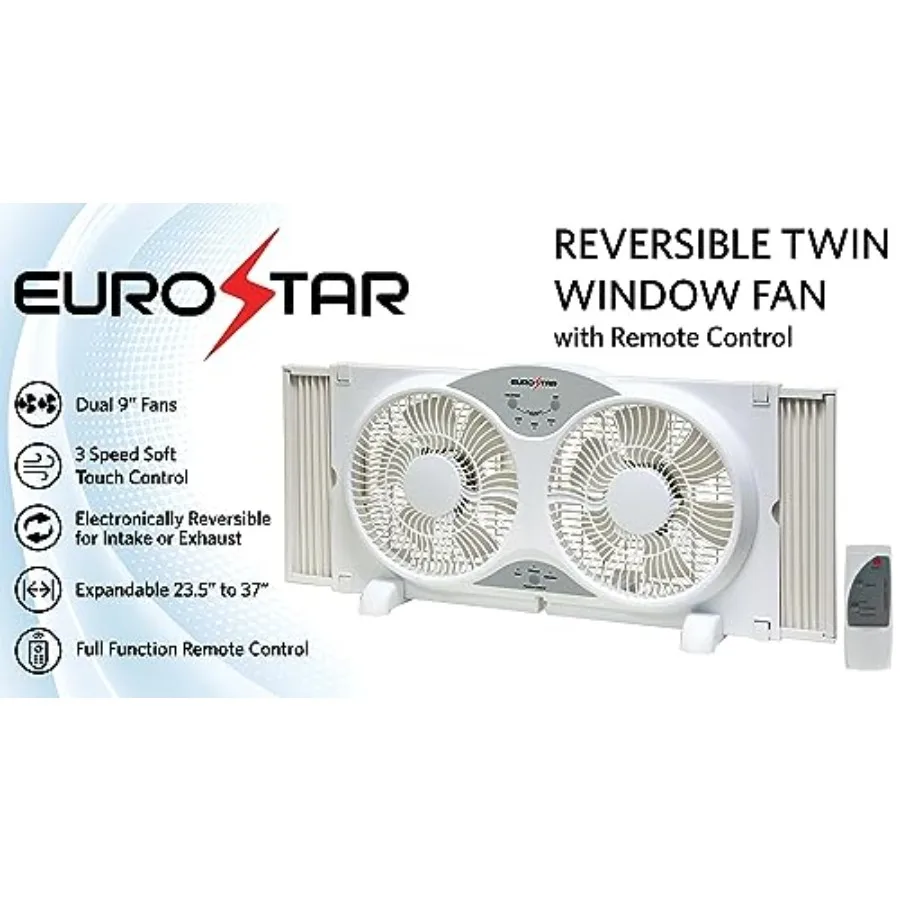 Twin Window Fan, White, 37