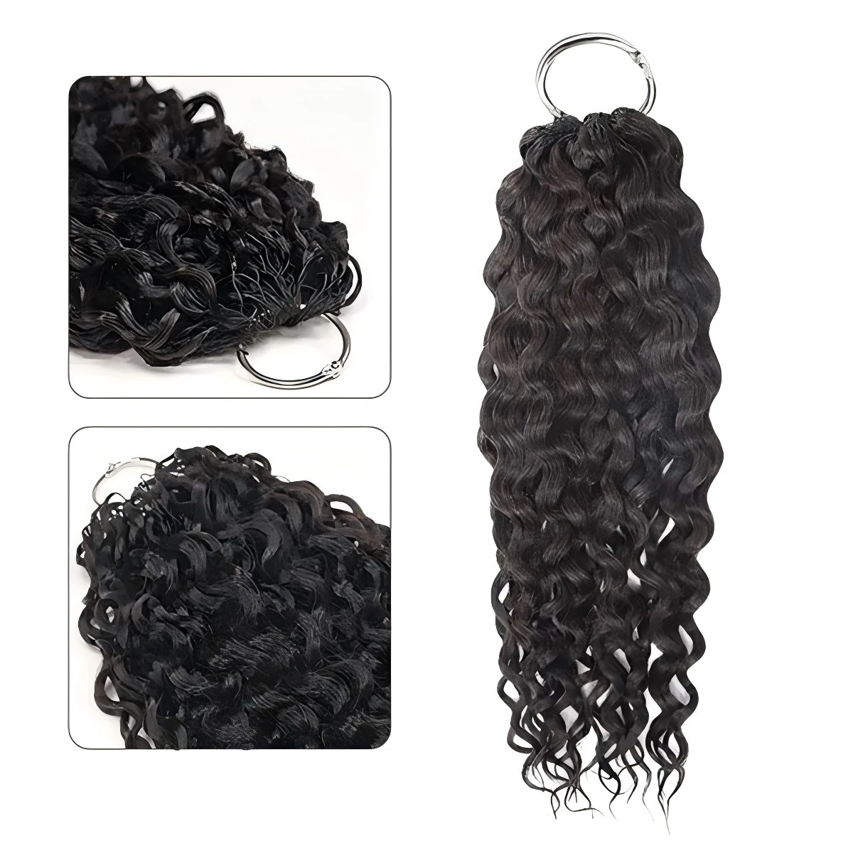 Water Wave Crochet Human Hair Feathers Boho Braids with Miracle Knots Pre Separated 100% Raw Real Hair Extensions For Women
