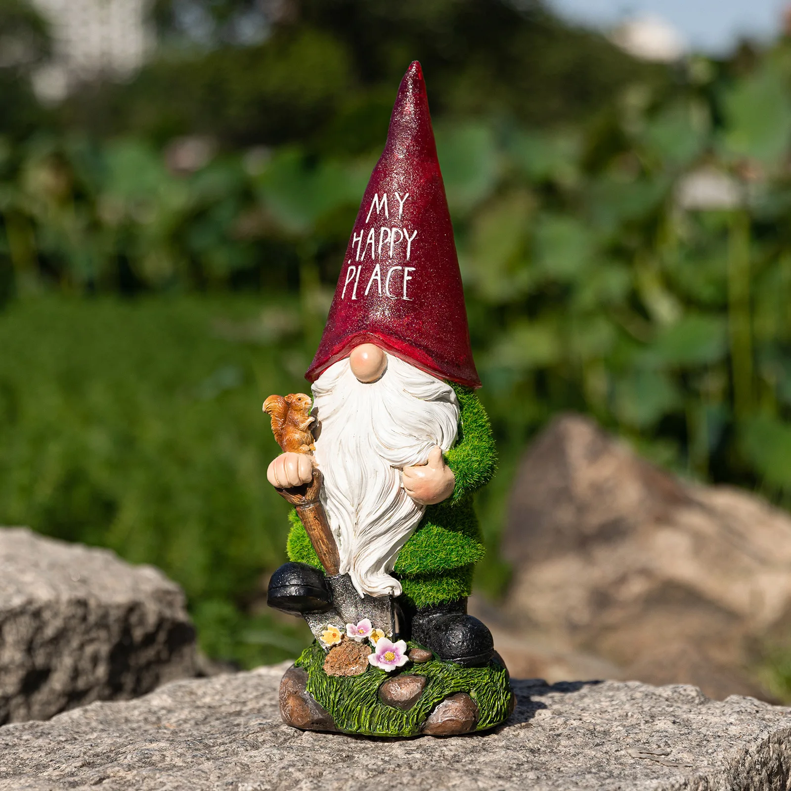 Garden decoration ornaments, dwarves, gnomes, plush solar lights, outdoor courtyard resin crafts