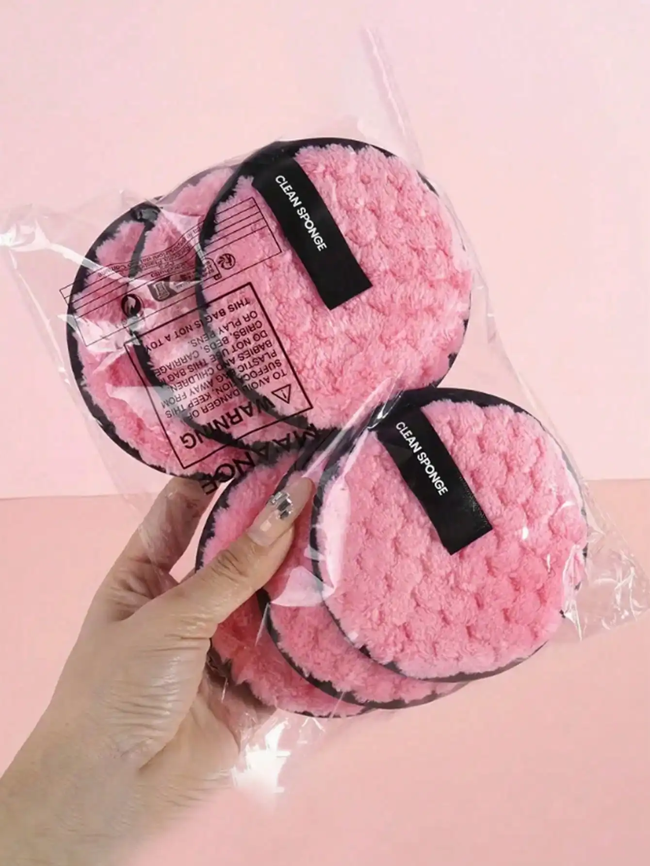 

1/3/6pcsPineapple Slouchy Clean Water Makeup Remover Puff Round Washable Double-Sided Clean Wet Puff Makeup Remover Pad