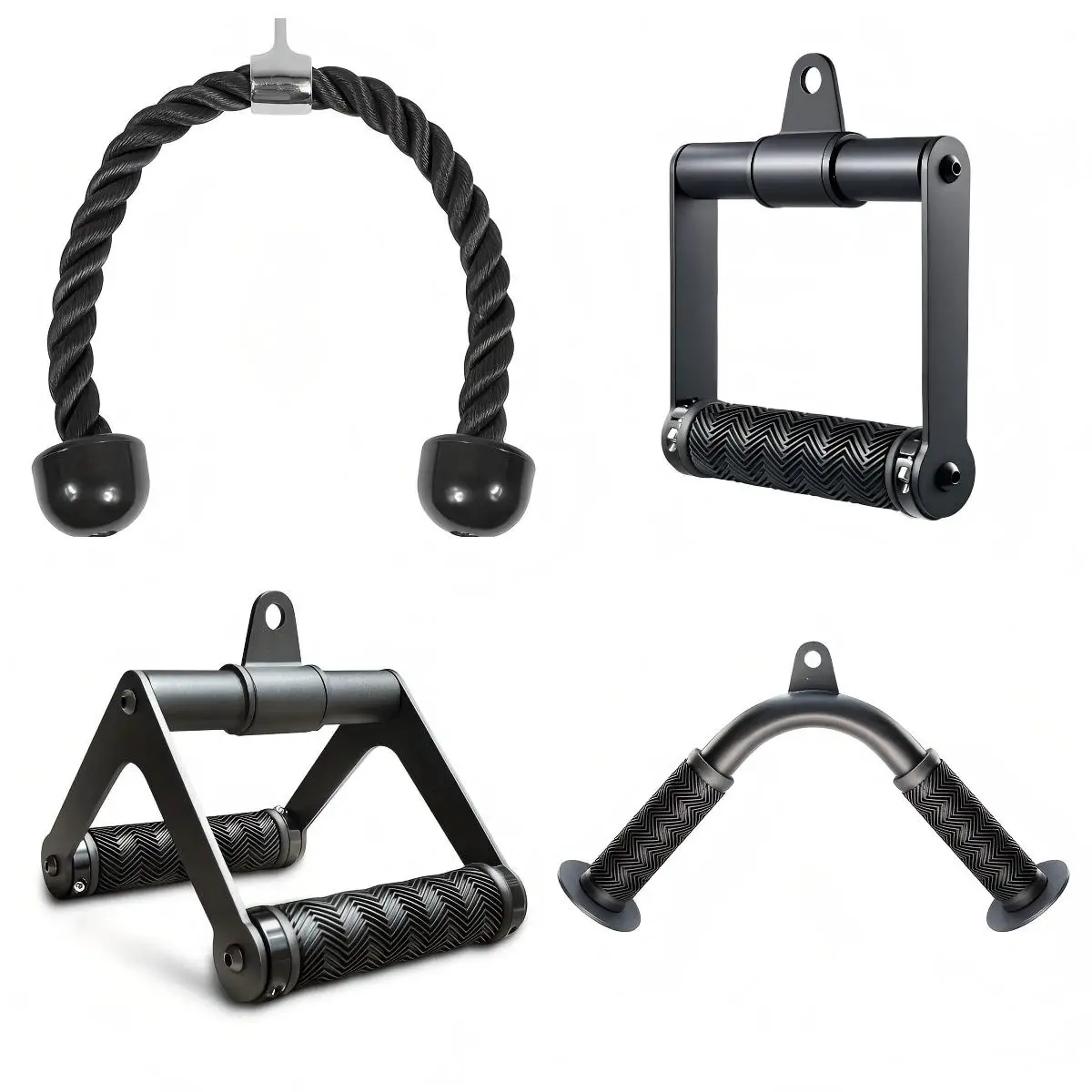 Cable Machine Attachment, Row Double D Handles, Tricep Rope, V Bar, LAT Pulldown Gym Accessories Strength Training Equipment