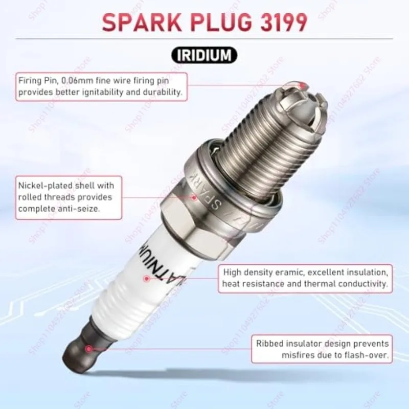 New 6Pcs 12120037607 BKR6EQUP 3199  Platinum Spark Plug for BMW E39 E46 M54 M62 E38 E65 E34 E36 Z3 320 528 Auto Part
