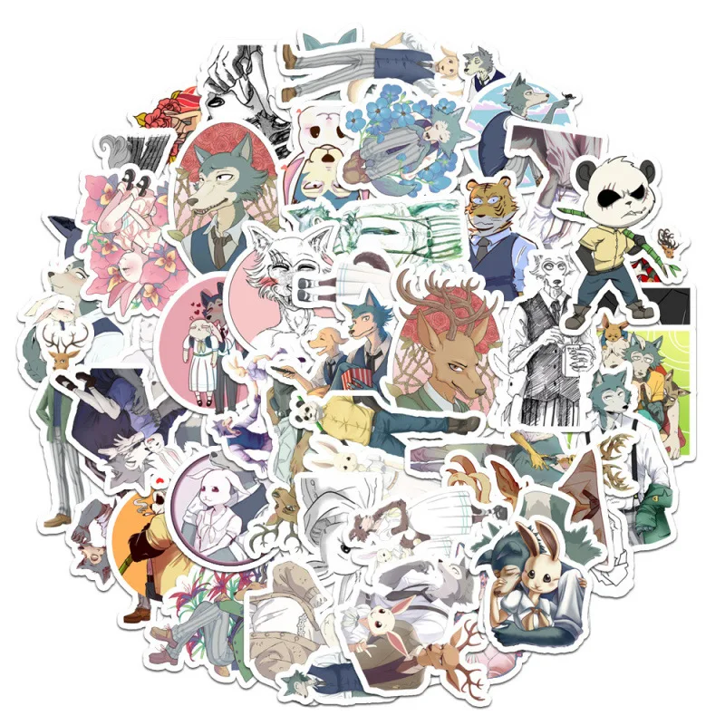 

10/30/50PCS Anime BEASTARS Sticker Personalized Creative Cartoon Funny Doodle Decorative Skateboard Desk Deposit Kids Toy Gift