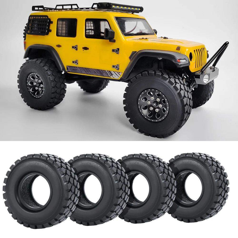 AXSPEED Micro Crawler Pneus De Borracha Do Carro, Lama Terrain Roda Pneus para 1/24 Axial SCX24, 1/18 TRX4M, Bronco Defender Parts, 1.0 ", 4Pcs