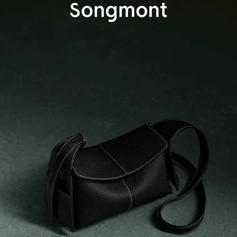 

Модная новая мини-сумка через плечо из натуральной кожи, простая и универсальная, с ремешком на ухо.