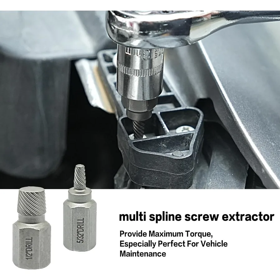 35Piece Helical Screw Puller Bolt Puller Kit for Easy Removal of Stripped Damaged Studs Rusty Fillet Bolts Nuts and Screws with