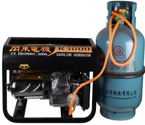 Air-cooled three phase portable electric lpg generator 8kW 10kVA silent gas 