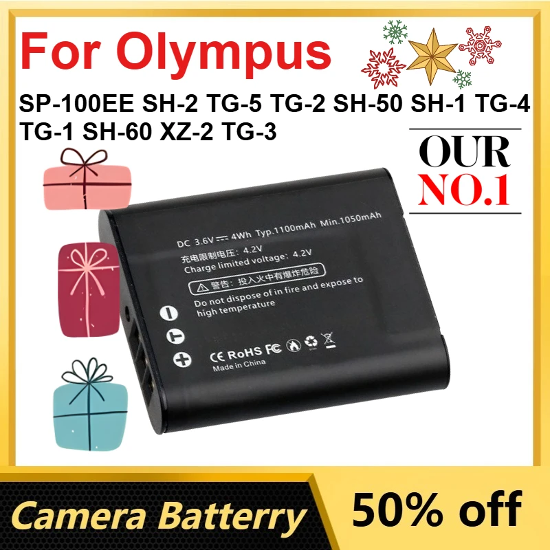 

3.6V 1100mAh/4Wh DB-110 Li-Ion Battery for Olympus SP-100EE SH-2 TG-5 TG-2 SH-50 SH-1 TG-4 TG-1 SH-60 XZ-2 TG-3 camera Batteries