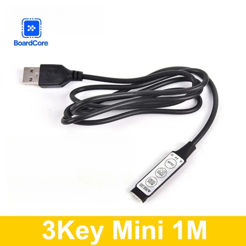 

3 Key USB DC 5V RGB LED Light Strip Mini Controller 1M Ultra-thin Dimmer Remote Control for 2835 5050 3528 RGB Strip Light