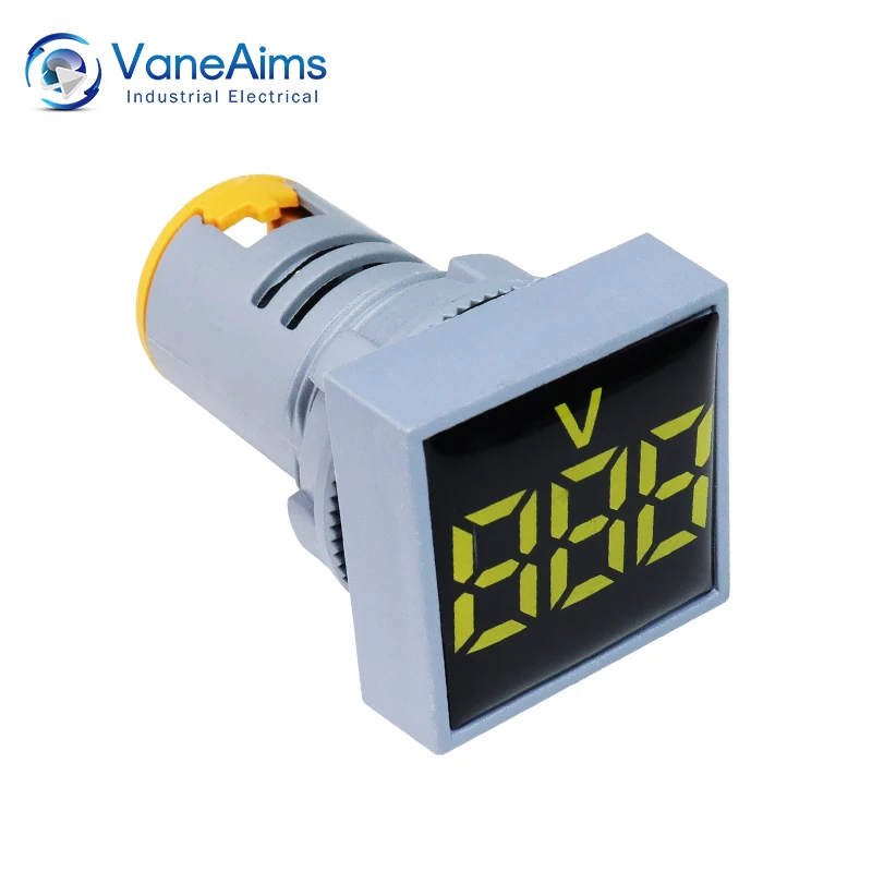 22mm LED AC Voltage Digital Display Meter AC30-500V Square Voltmeter Volt Tester Detector Monitor Indicator Pilot Lamp Light