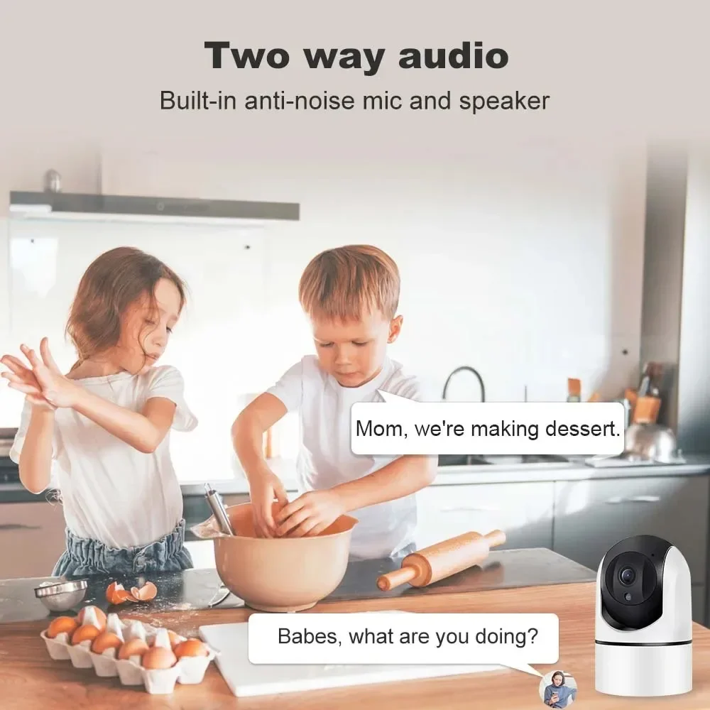 5MP Tuya Baby Monitor Security Camera 5GHz WiFi Indoor Auto Tracking IR Night Vision 6X Zoom Smart Home Surveillance