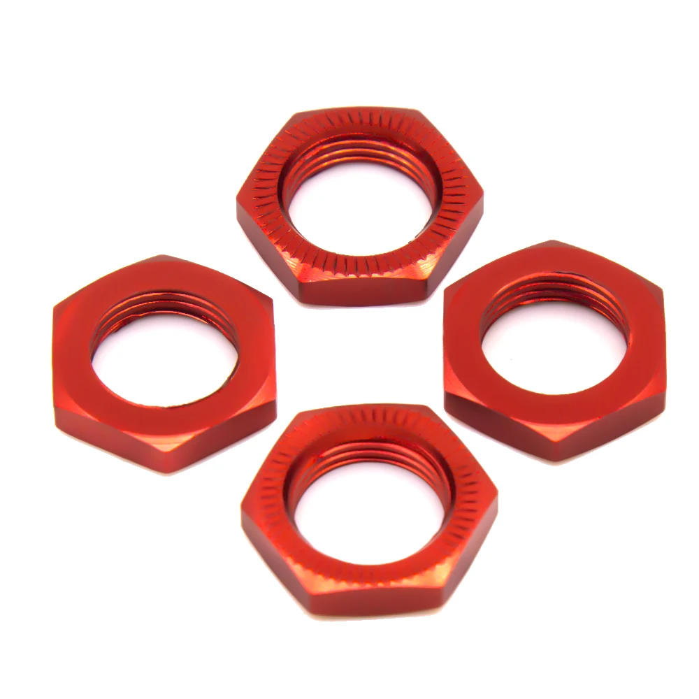 4Pcs #7758 Aluminium 17mm Wheel Hex Nuts Mount Splined Serrated Metal for RC Car 1/5 Traxxas X-MAXX 77086-4 E-Revo 2.0 VXL