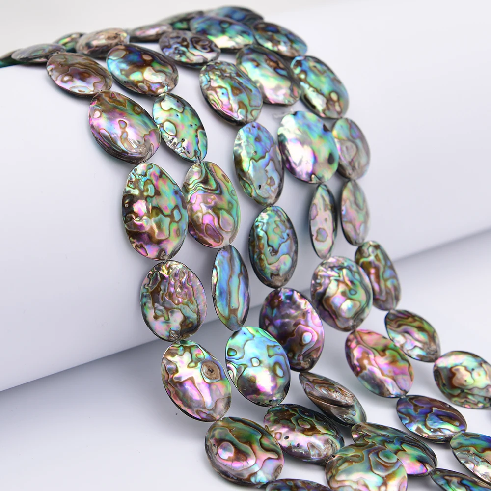 APDGG 20x26mm Natural Green Abalone Shell Loose Pendant Beads 16'' Jewelry Making DIY
