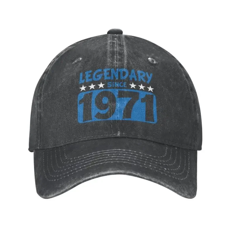 

Cool Cotton Blue Legendary Since 1971 Birthday Baseball Cap Women Men Custom Adjustable Unisex Dad Hat Summer