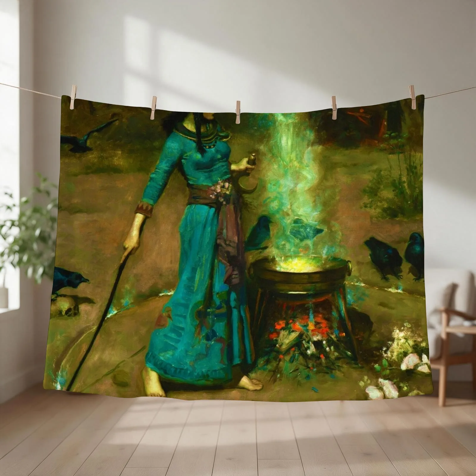 John William Waterhouse The Magic Circle Throw Blanket Tourist Thin Sleeping Bag bed plaid Blankets