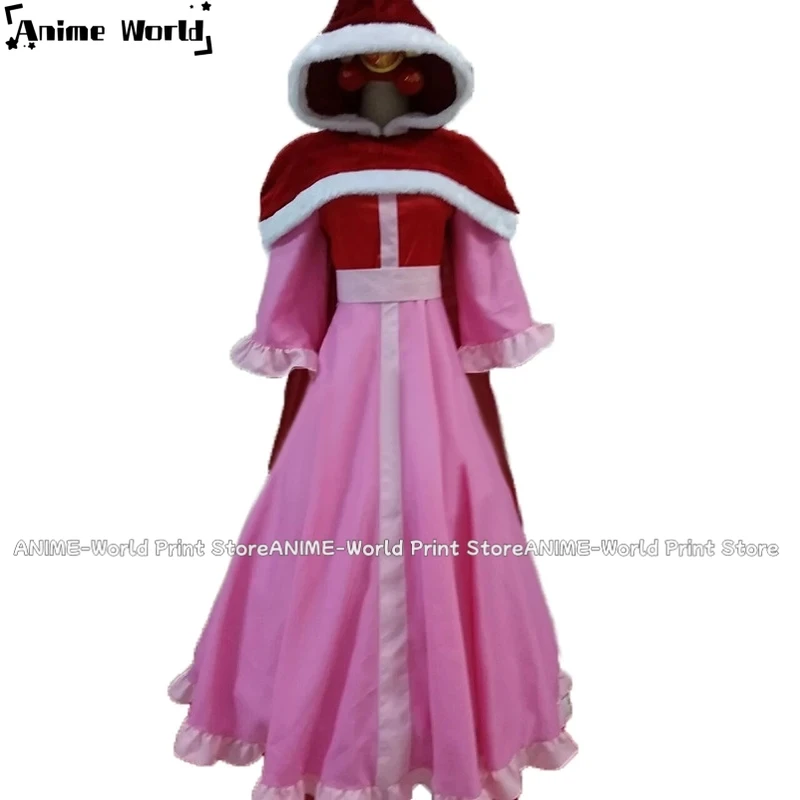 

《Custom Size》Belle Princess Pink Cosplay Dress for Dancing Costumes Dress with Cape Christmas Hallowmas