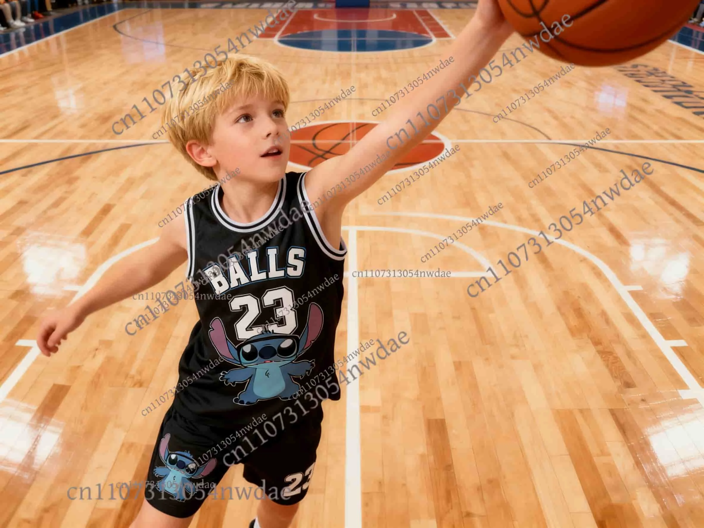 

New Arrival Stitch Kid-Loved Basketball Tracksuit 2-Piece (Training Wear) - 3D Printed, For Adults & Kids, Soft Sports-Friendly