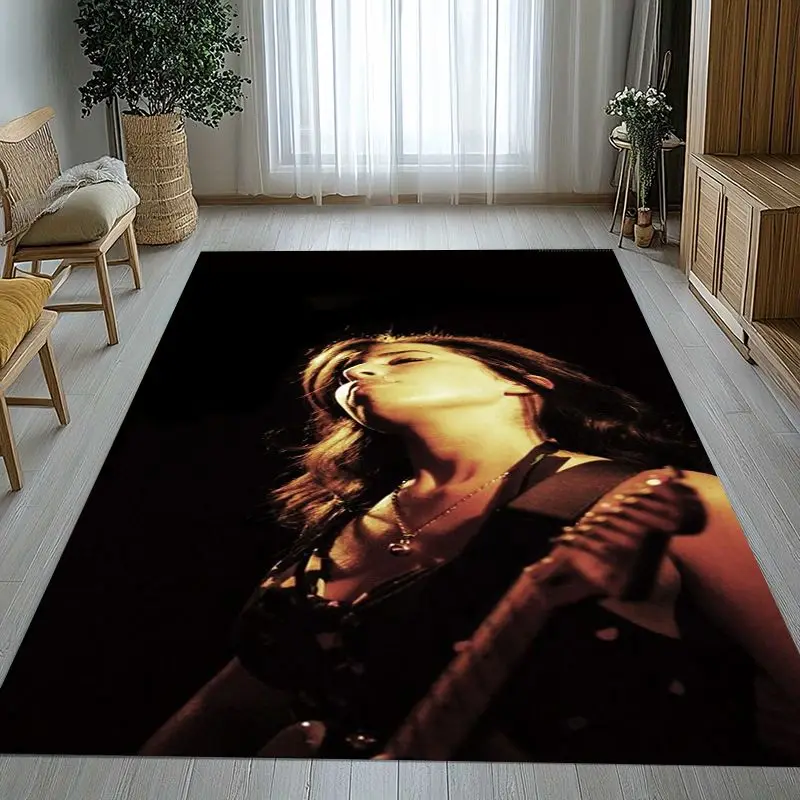 Amy Winehouse Music Singer Soft Non-Slip Large Area Rug for Living Room,Bedroom Playroom Carpet Mat for Sofa,Home Decor Gift
