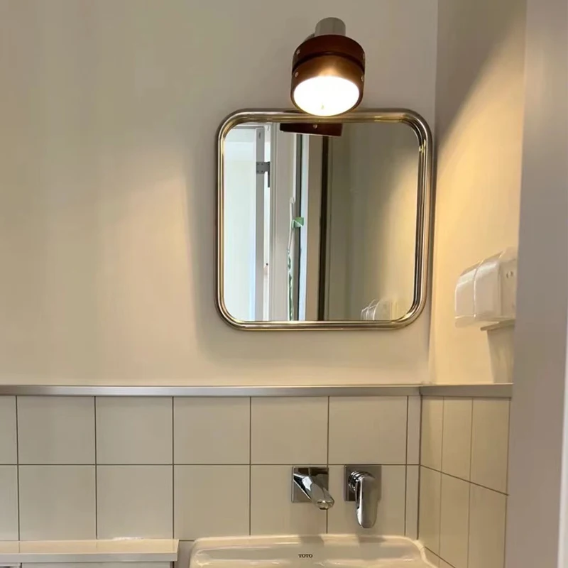 

Decorative Wall Mirror Stainless Steel Framed Mirror Modern Wall Mounted Vanity Mirror for Bathroom
