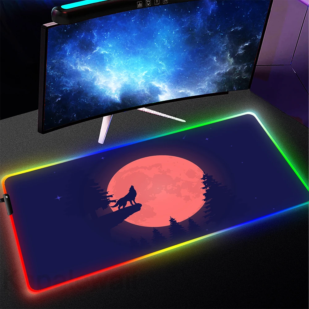 Computer Mouse Pad Gamer Mousepad Game Mouse Mat RGB Dragon Mausepad LED Desk Mat Gaming Accessories Carpet Keyboard Pads