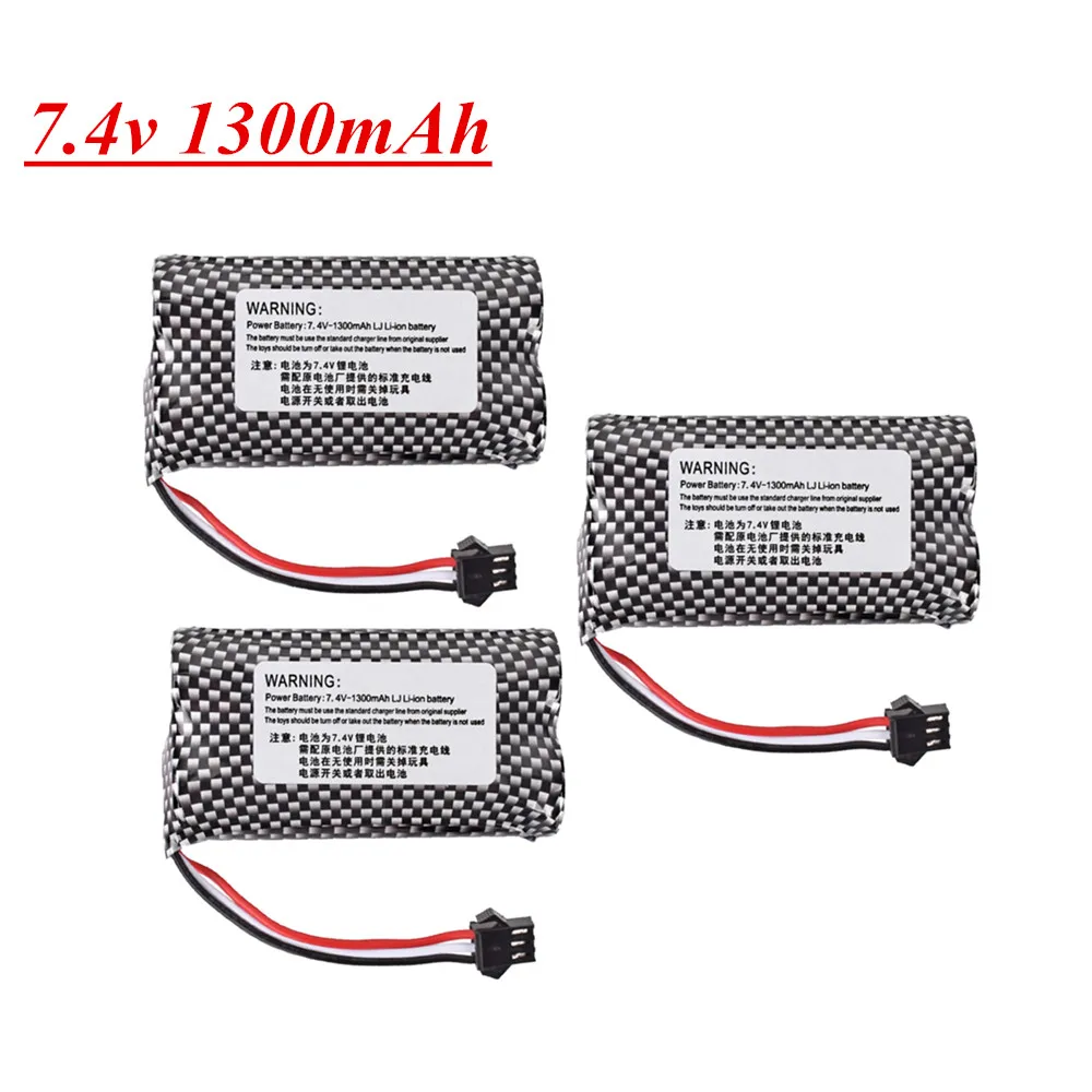 7.4v 1300mAh Li-ion battery for Watch Gesture Sensing Twisted RC stunt car 18650 7.4v battery For RC Cars SM-3P Plug 1-10Pcs