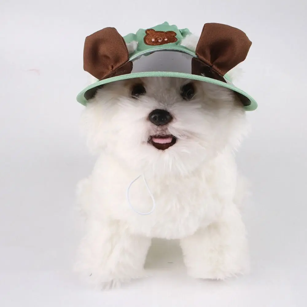 

With Ear Holes Dog Sunscreen Hat Cute Adjustable Dog Fisherman Hat Colorful Pet Summer Cap Small and Medium Dogs